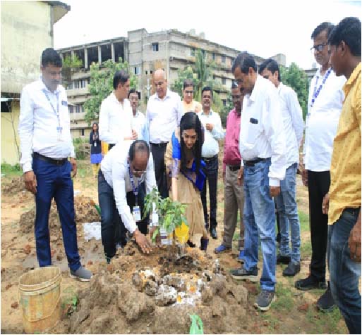 A sapling is planted on the KBRC campus as part of the companion plantation drive.
